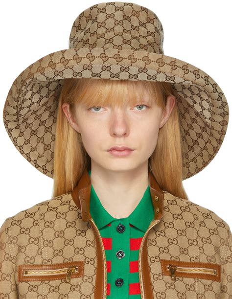 gucci wide brim hats for women|gg canvas wide brim hat.